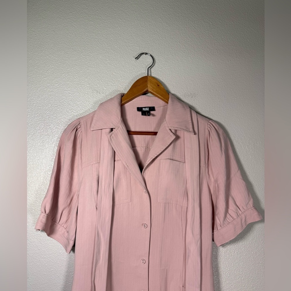 PAIGE mayslie shirt dress in blush size small D23 - Picture 6 of 11